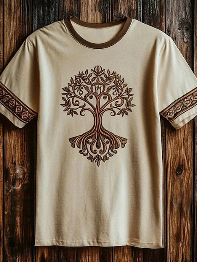 Retro-style Outdoor Street Men's Fashionable T-shirt 3D Printed Fitness T-shirt Daily Casual Men's Sports Short-sleeved Tops