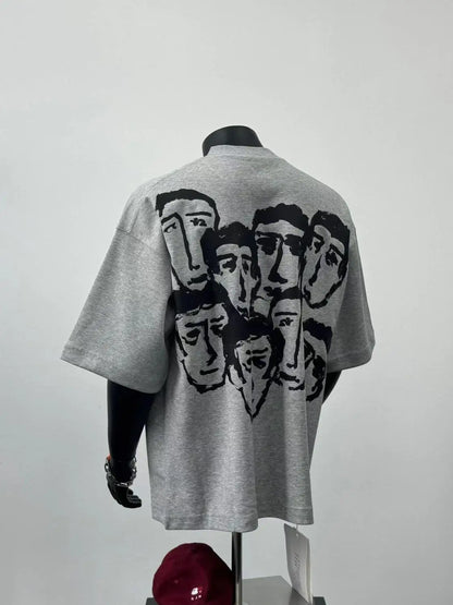 Men's Pure Cotton Grey Short Sleeve T-Shirt with Print