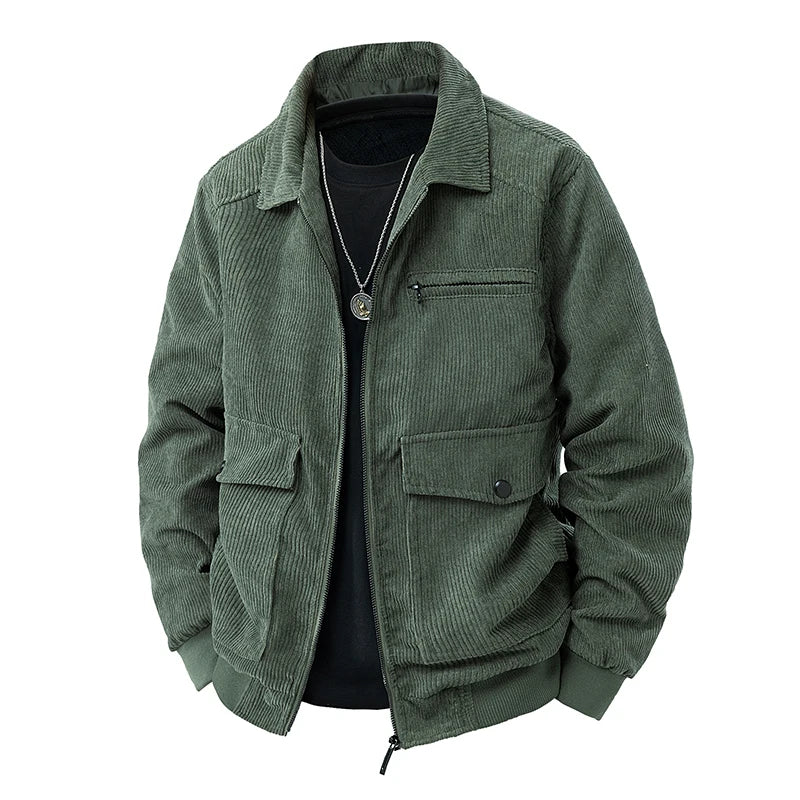 2025 new men's corduroy jacket spring and autumn fashion casual comfortable coat skin-friendly soft and warm jacket