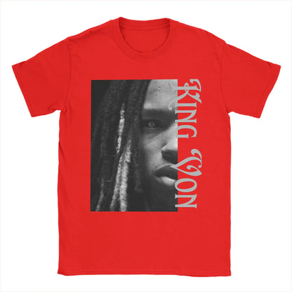 Rapper K-King Von Half Face T Shirt Men's  100% Cotton Funny T-Shirt Crewneck  Tee Shirt Short Sleeve Clothes Party