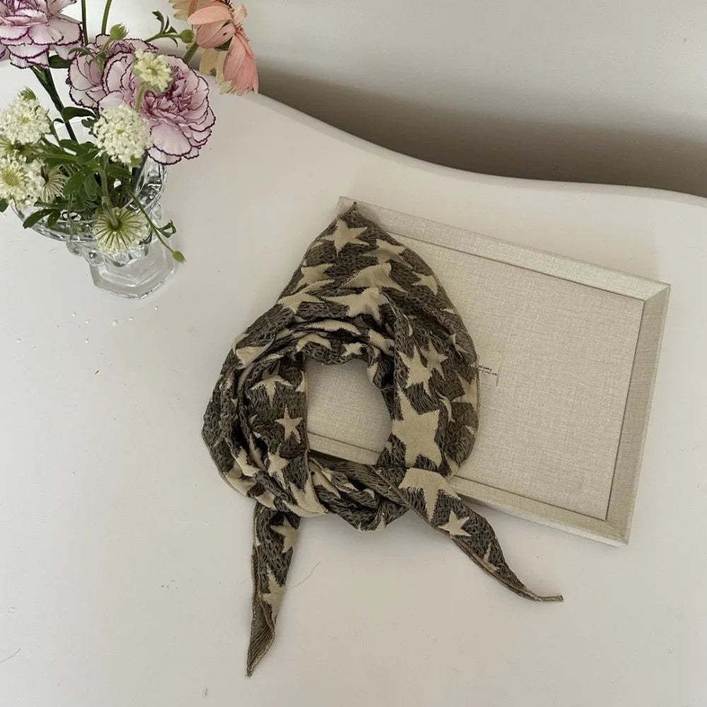 Headwear Wasteland Style Star Hair Scarf Soft Wrap Hip Hop Y2K Hip Scarf Punk Triangular Knitted Tube Top Streetwear