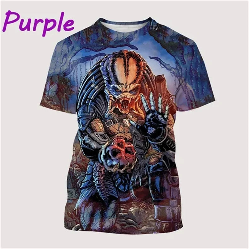 Predator Men Women Casaul Funny 3D Printed T Shirt Streetwear Harajuku Fashion Short Sleeve Hip Hop Sreet Style Tees Shirt Tops