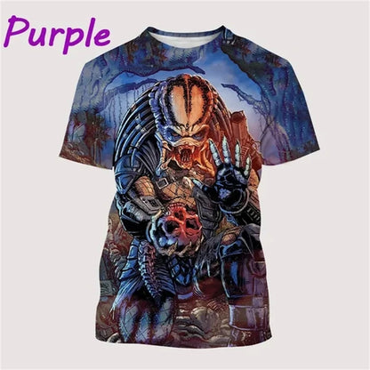 Predator Men Women Casaul Funny 3D Printed T Shirt Streetwear Harajuku Fashion Short Sleeve Hip Hop Sreet Style Tees Shirt Tops