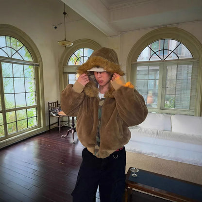 Men s Winter Coat Warm Double Sided Camouflage Jacket Thick Cotton Parka with Fur Collar Outdoor Military Style Trench Coat