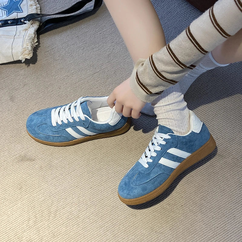 2025 Autumn New  Fashionable Comfortable Casual Sneakers Retro Thick-soled Sneakers Women's College Style Board Shoes Big Size