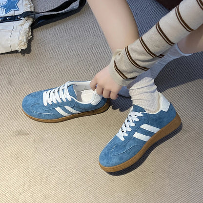 2025 Autumn New  Fashionable Comfortable Casual Sneakers Retro Thick-soled Sneakers Women's College Style Board Shoes Big Size