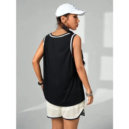 Summer Popular Women's Basketball Vest Loose Breathable Fast Drying Outdoor Sports Training Basketball Comfortable Vest Top