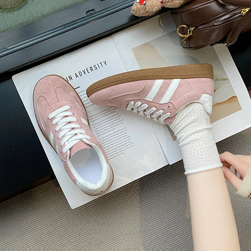 2025 Autumn New  Fashionable Comfortable Casual Sneakers Retro Thick-soled Sneakers Women's College Style Board Shoes Big Size