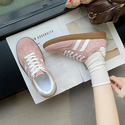 2025 Autumn New  Fashionable Comfortable Casual Sneakers Retro Thick-soled Sneakers Women's College Style Board Shoes Big Size