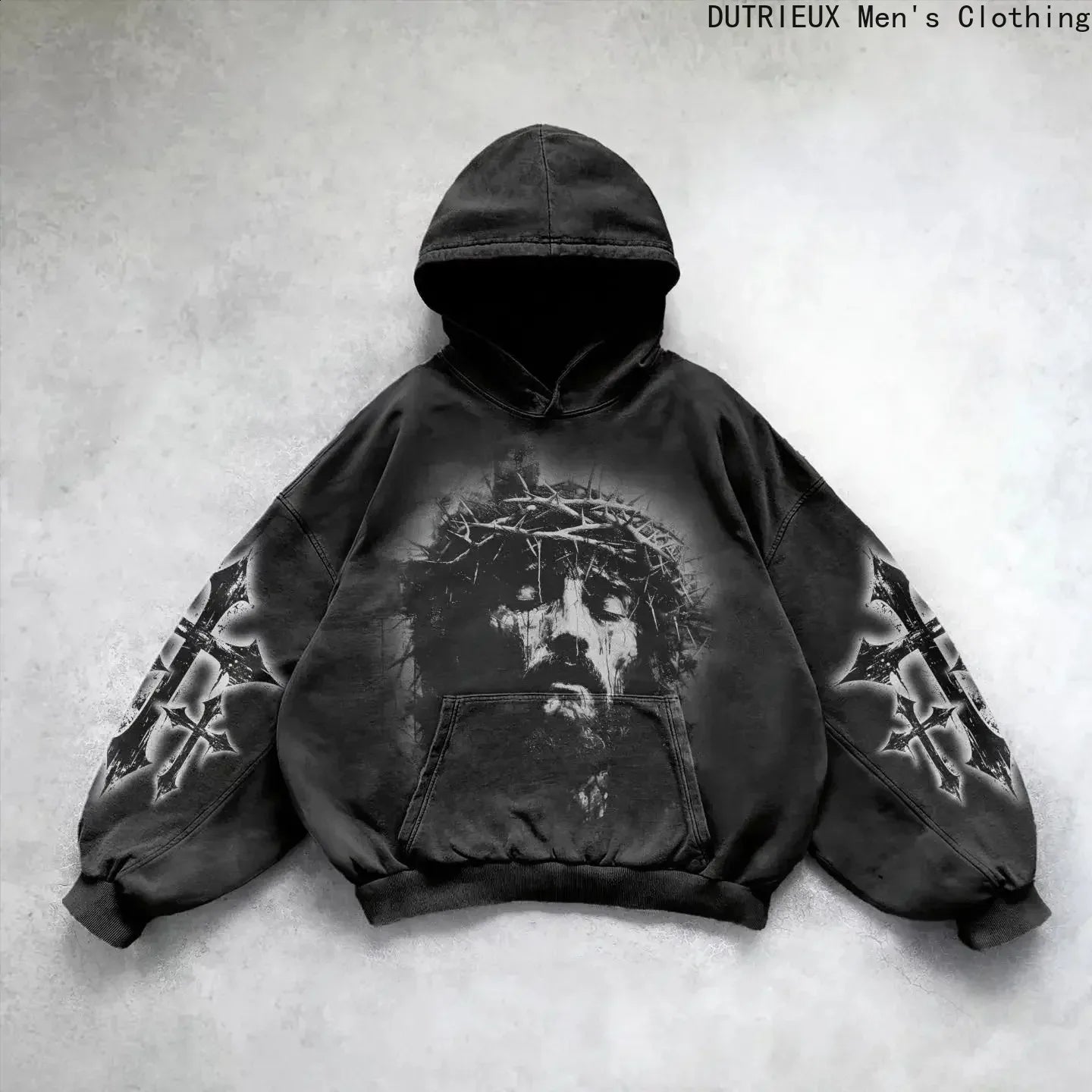 Autumn Winter Dark Streetwear Hoodie for Men Loose Fit Sports Sweatshirt with Kangaroo Pocket Men's and women's Anime Hoodie