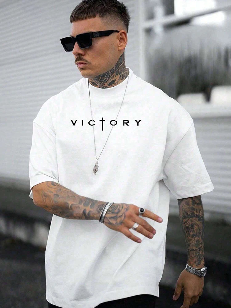 Retro-style Outdoor Street Men's Fashionable T-shirt 3D Printed Fitness T-shirt Daily Casual Men's Sports Short-sleeved Tops