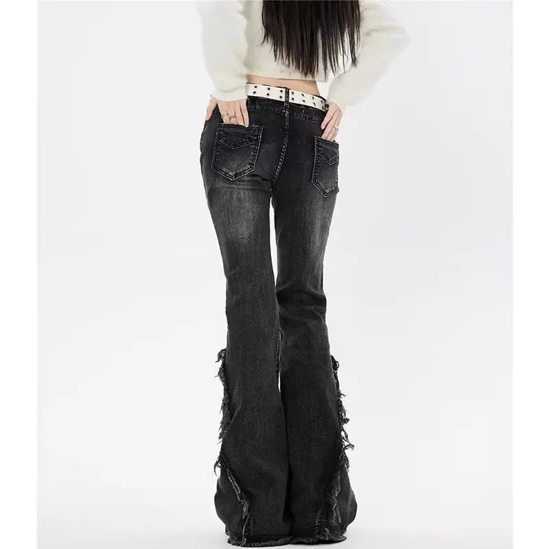 Ripped Jeans Women Pants Baggy Jeans Y2k Women's Wide Pants American Vintage Shoujo Girl Style Jean Coquette Woman Clothing Pant