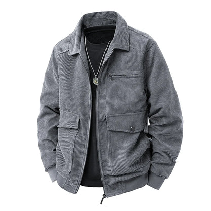 2025 new men's corduroy jacket spring and autumn fashion casual comfortable coat skin-friendly soft and warm jacket