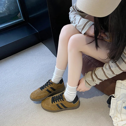 2025 Autumn New  Fashionable Comfortable Casual Sneakers Retro Thick-soled Sneakers Women's College Style Board Shoes Big Size