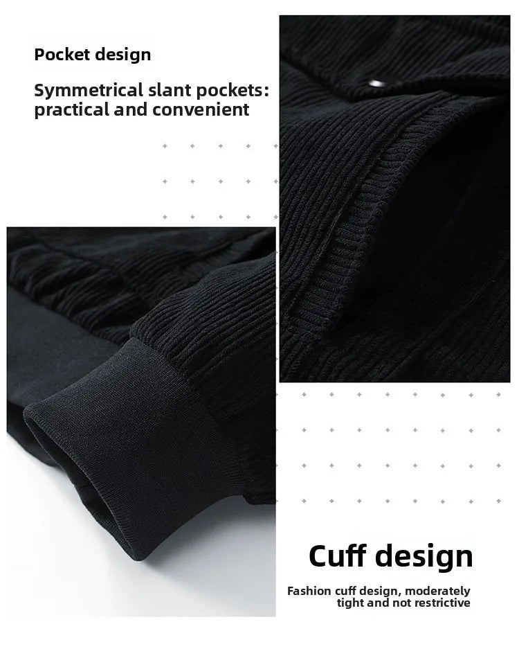 2025 new men's corduroy jacket spring and autumn fashion casual comfortable coat skin-friendly soft and warm jacket