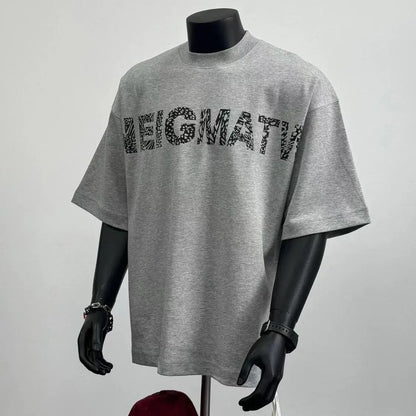 Men's Pure Cotton Grey Short Sleeve T-Shirt with Print