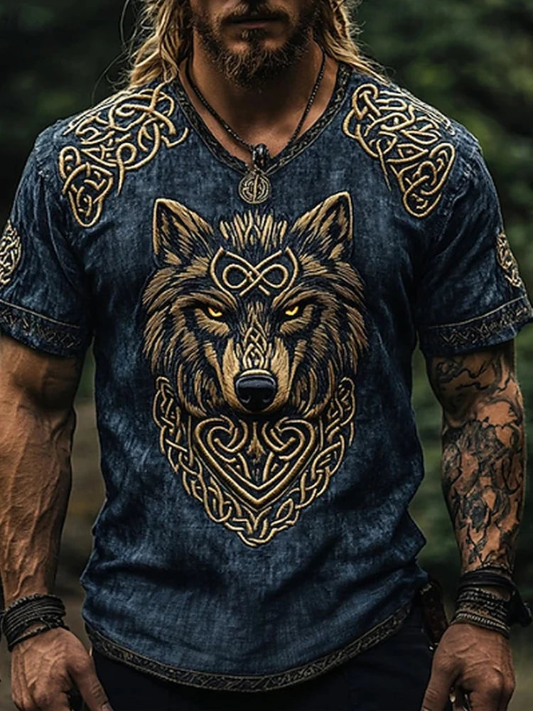 Retro-style Outdoor Street Men's Fashionable T-shirt 3D Printed Fitness T-shirt Daily Casual Men's Sports Short-sleeved Tops